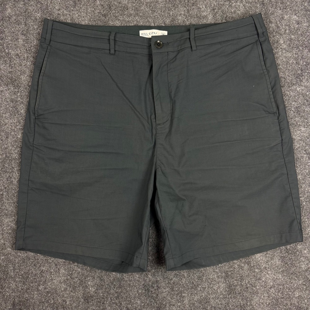 Hill City Mens Everyday Tech Shorts Charcoal Gray Size 38 Cotton Nylon Stretch